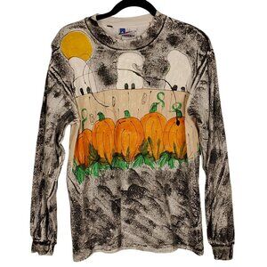 Vintage Alexis Lea Hand Painted T-Shirt Adult Med 38-40 Fall Art to Wear Graphic